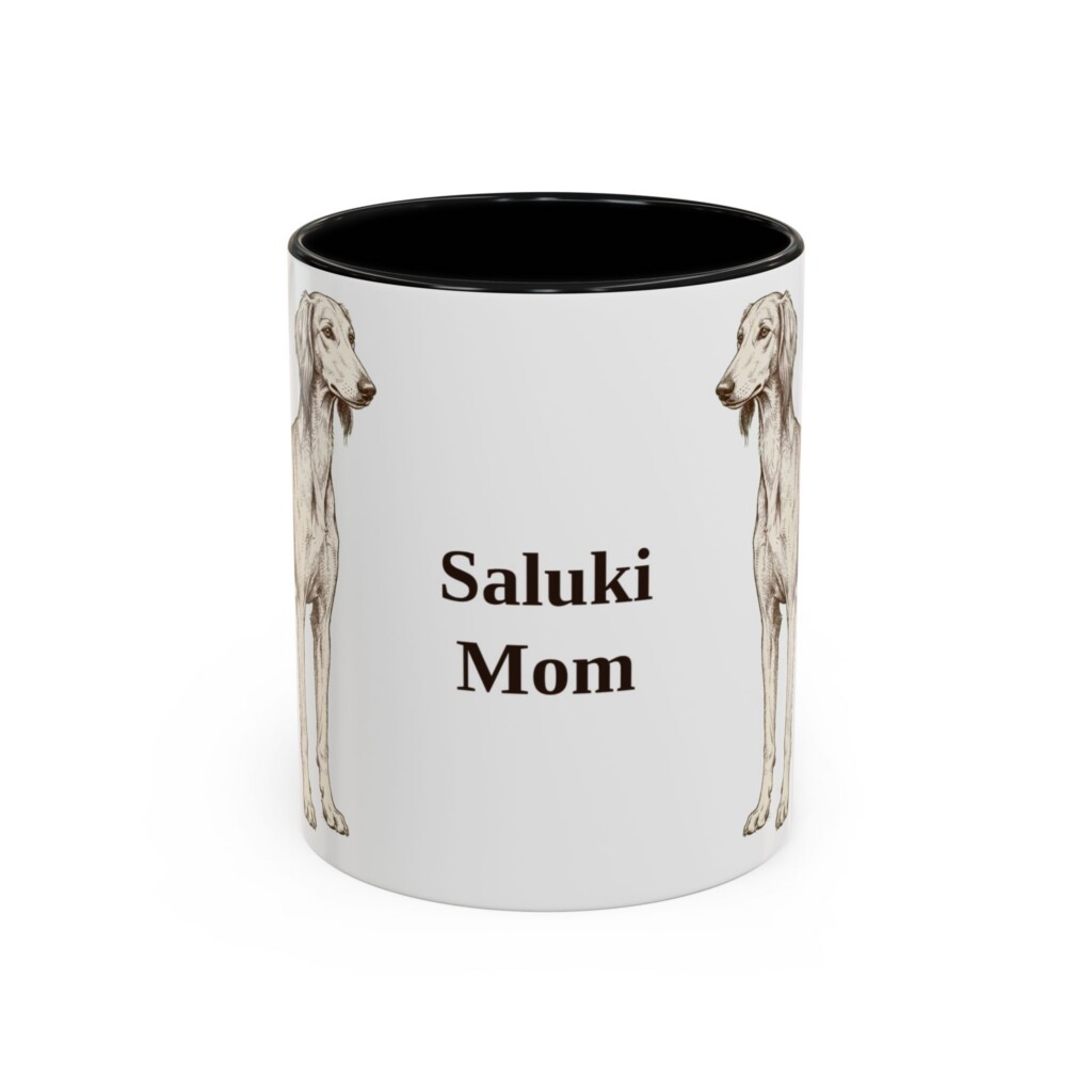11oz Saluki Dog Mom Mug, Vintage Sketch Coffee Mug, Dog Mom Gift