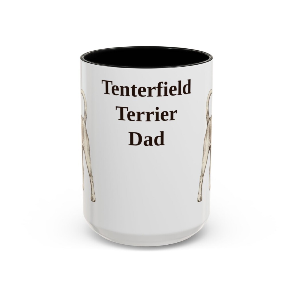 15oz Tenterfield Terrier Dog Dad Mug, Vintage Sketch Coffee Mug, Dog Dad Gift