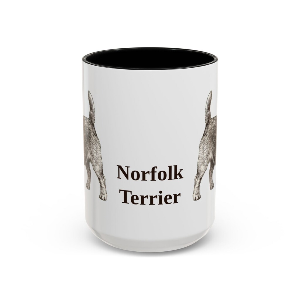 15oz Norfolk Terrier Mug, Vintage Dog Portrait Coffee Mug, Dog Lover Gift