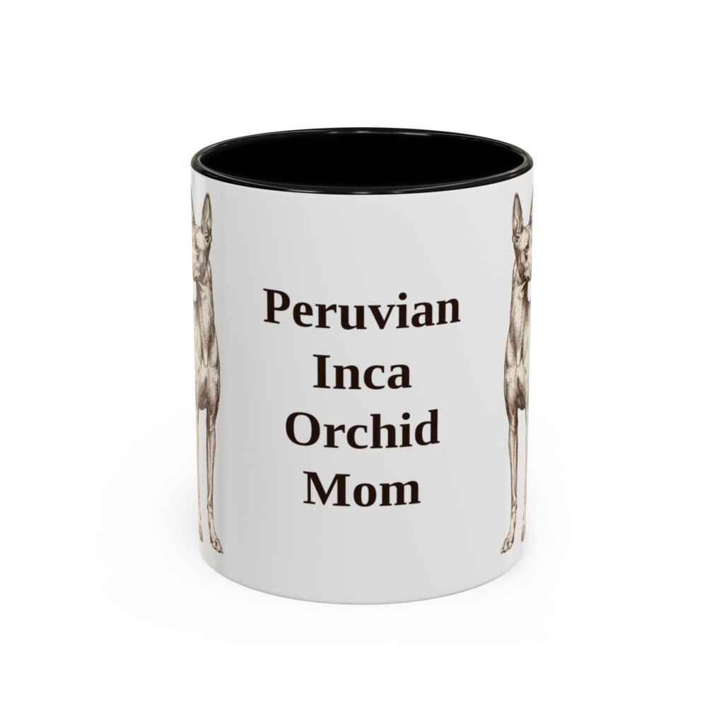 11oz Peruvian Inca Orchid Dog Mom Mug, Vintage Sketch Coffee Mug, Dog Mom Gift