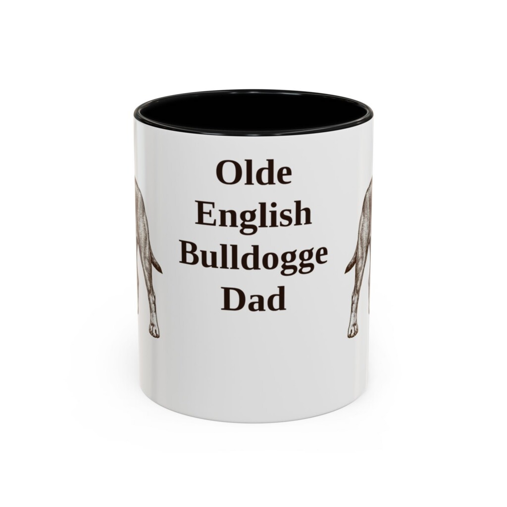 11oz Olde English Bulldogge Dog Dad Mug, Vintage Sketch Coffee Mug, Dog Dad Gift