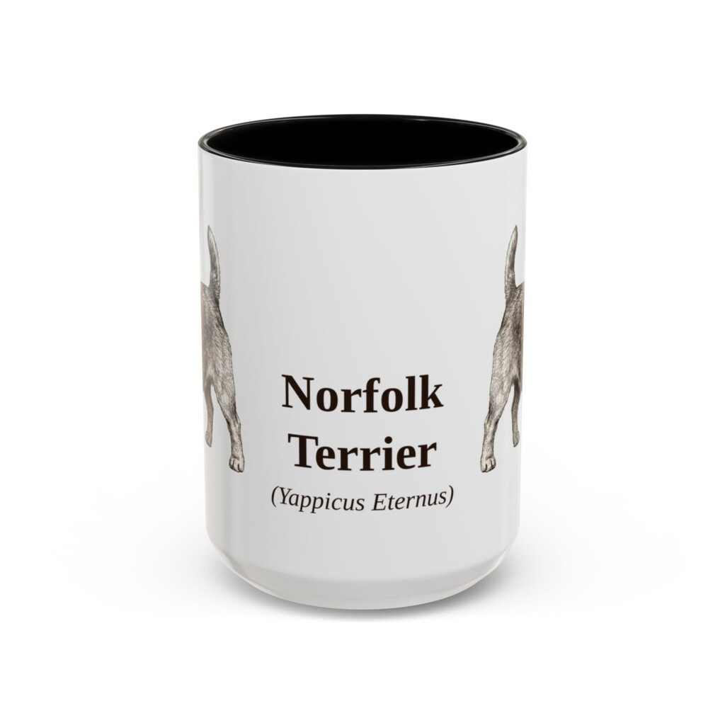 15oz Norfolk Terrier Latin Mug, Vintage Dog Coffee Mug, Dog Lover Gift