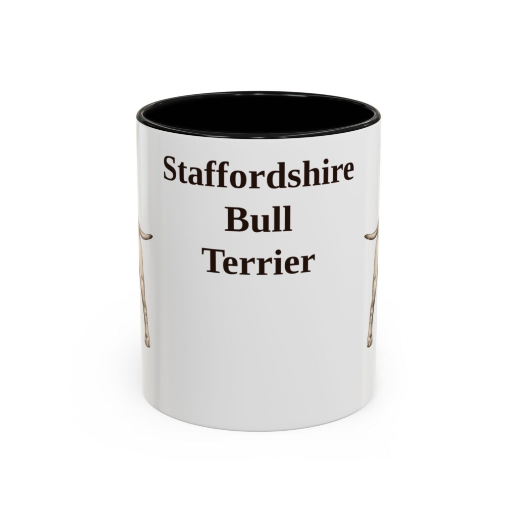 11oz Staffordshire Bull Terrier Mug, Vintage Dog Portrait Coffee Mug, Dog Lover Gift