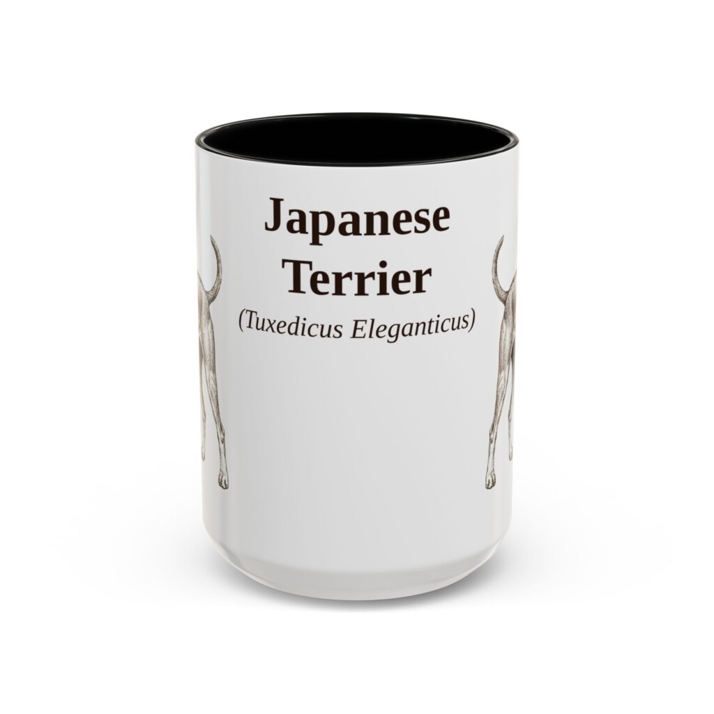 15oz Japanese Terrier Latin Mug, Vintage Dog Coffee Mug, Dog Lover Gift