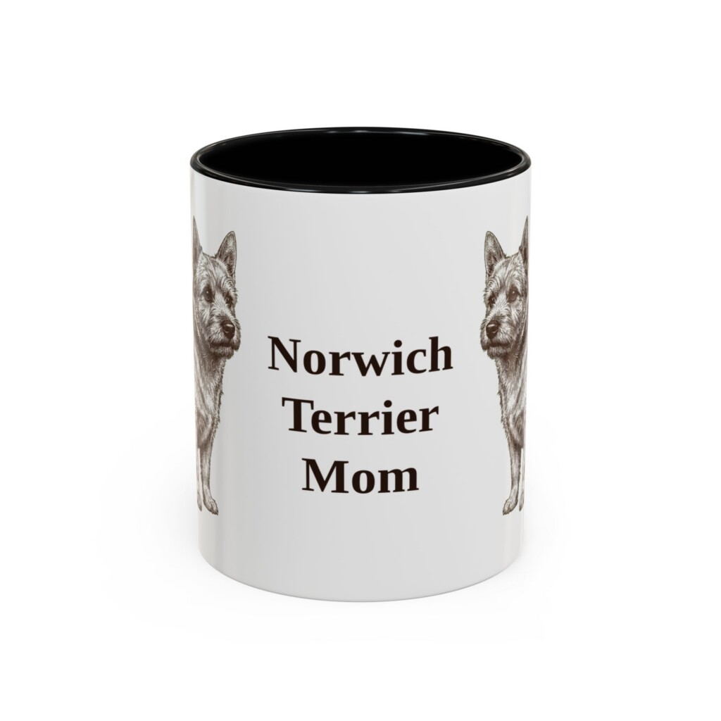11oz Norwich Terrier Dog Mom Mug, Vintage Sketch Coffee Mug, Dog Mom Gift