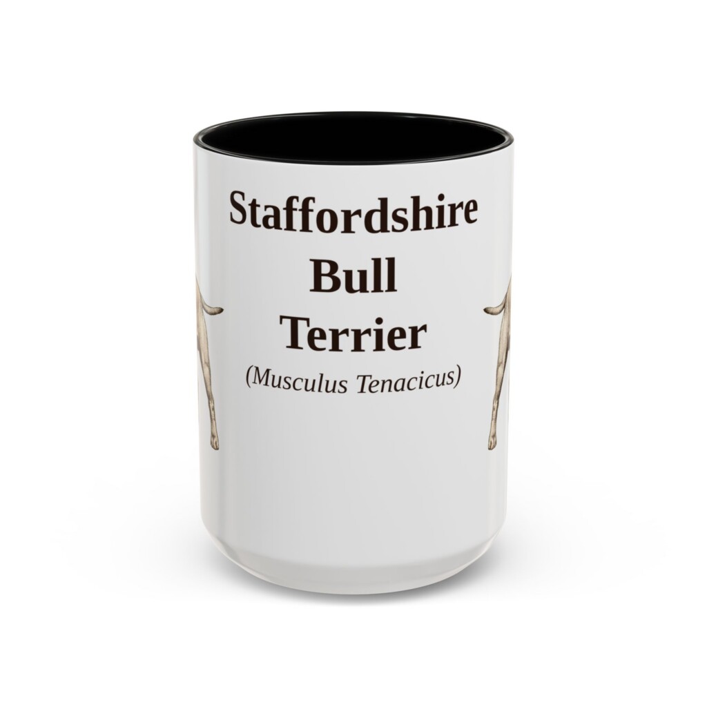 15oz Staffordshire Bull Terrier Latin Mug, Vintage Dog Coffee Mug, Dog Lover Gift