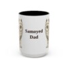 15oz Samoyed Dog Dad Mug, Vintage Sketch Coffee Mug, Dog Dad Gift
