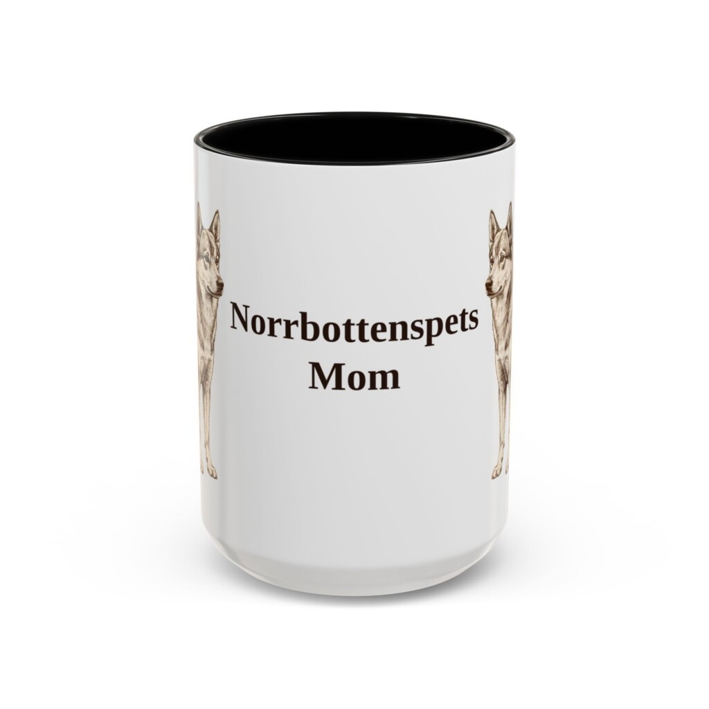 15oz Norrbottenspets Dog Mom Mug, Vintage Sketch Coffee Mug, Dog Mom Gift