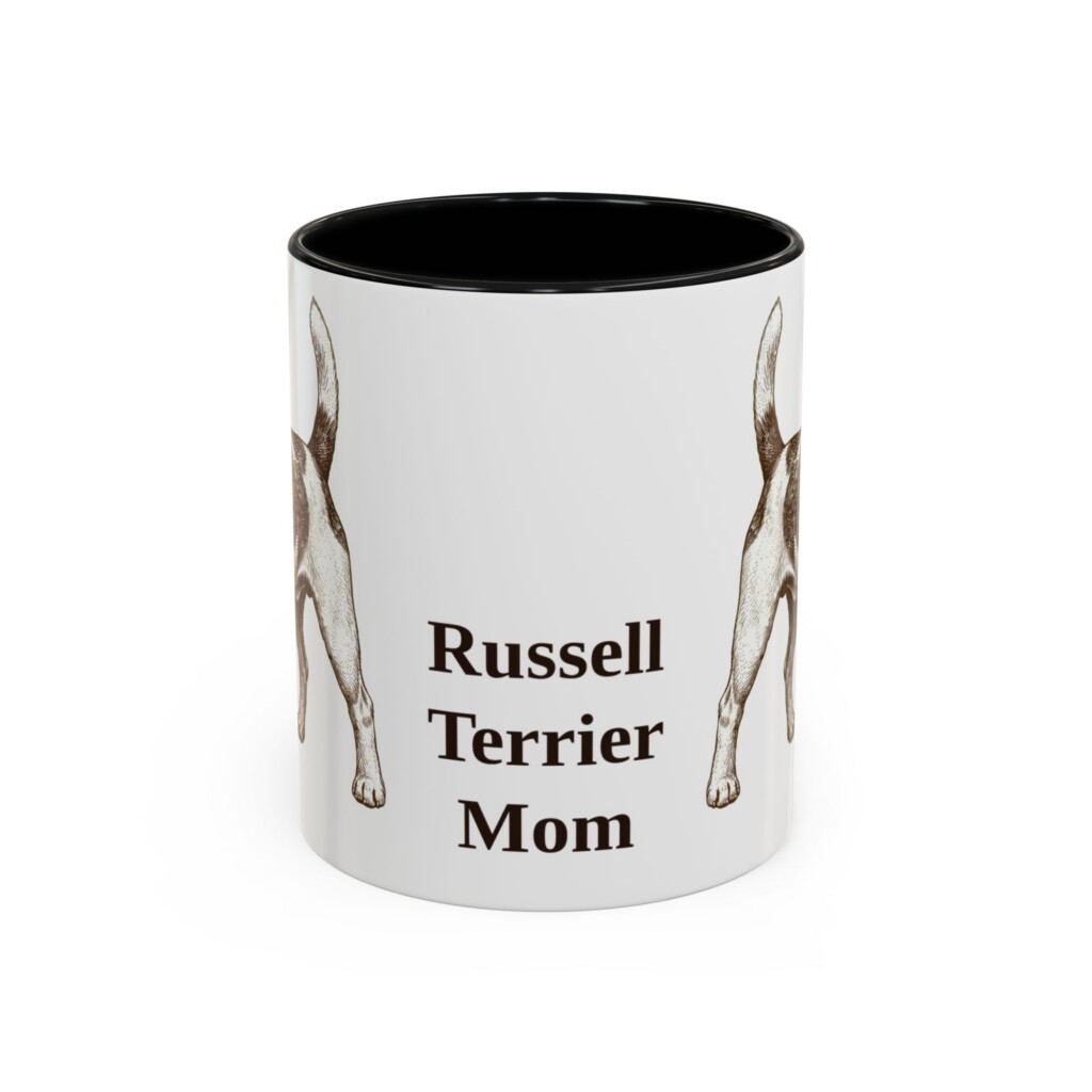 11oz Russell Terrier Dog Mom Mug, Vintage Sketch Coffee Mug, Dog Mom Gift