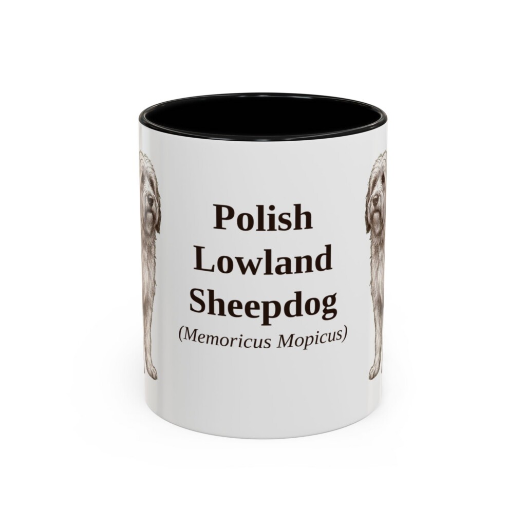 6712797876735849299_2048.jpeg 11oz Polish Lowland Sheepdog Latin Mug, Vintage Dog Coffee Mug, Dog Lover Gift