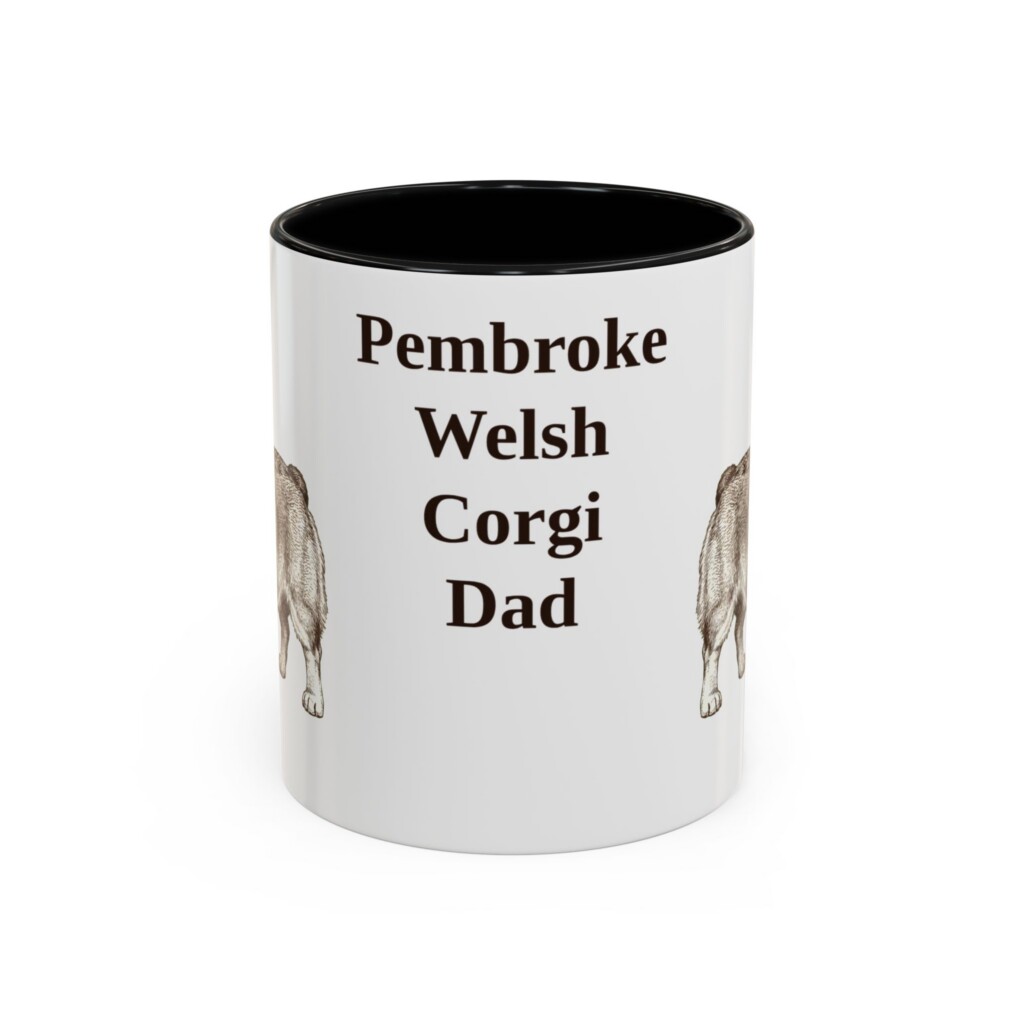 11oz Pembroke Welsh Corgi Dog Dad Mug, Vintage Sketch Coffee Mug, Dog Dad Gift