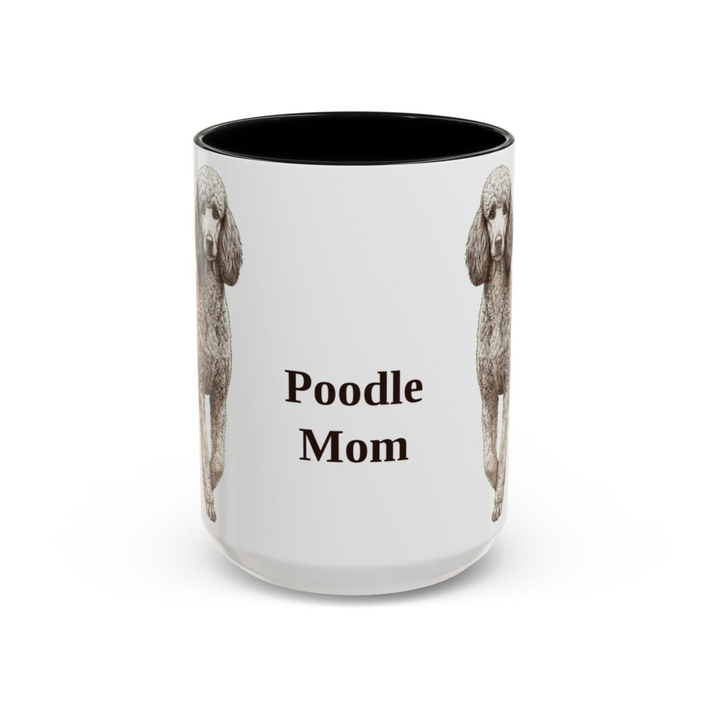 6816959089232414715_2048.jpeg 15oz Poodle Dog Mom Mug, Vintage Sketch Coffee Mug, Dog Mom Gift