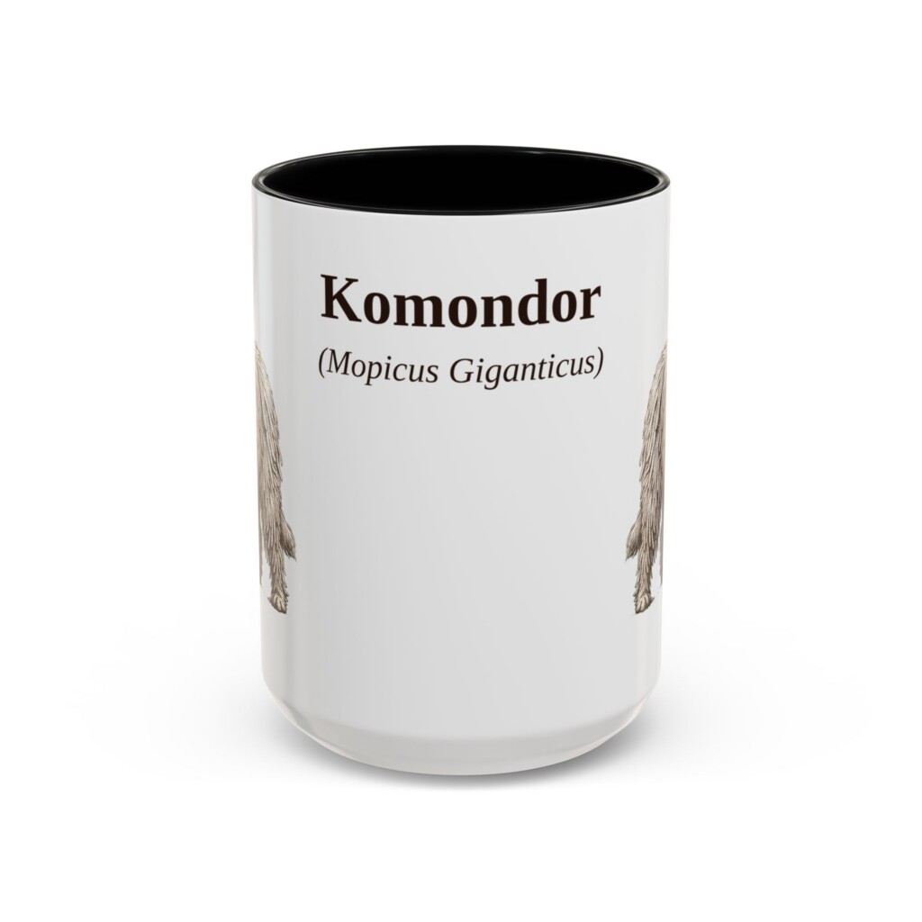 15oz Komondor Latin Mug, Vintage Dog Coffee Mug, Dog Lover Gift