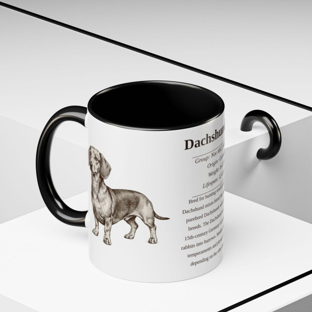 6826718843473271331_2048.jpeg 11oz Dachshund Mix Mug, Black, lifestyle photo
