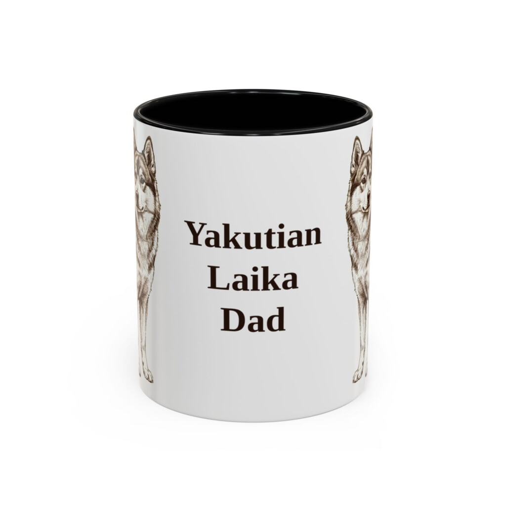11oz Yakutian Laika Dog Dad Mug, Vintage Sketch Coffee Mug, Dog Dad Gift