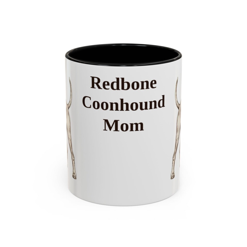 11oz Redbone Coonhound Dog Mom Mug, Vintage Sketch Coffee Mug, Dog Mom Gift