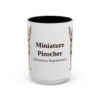 15oz Miniature Pinscher Latin Mug, Vintage Dog Coffee Mug, Dog Lover Gift