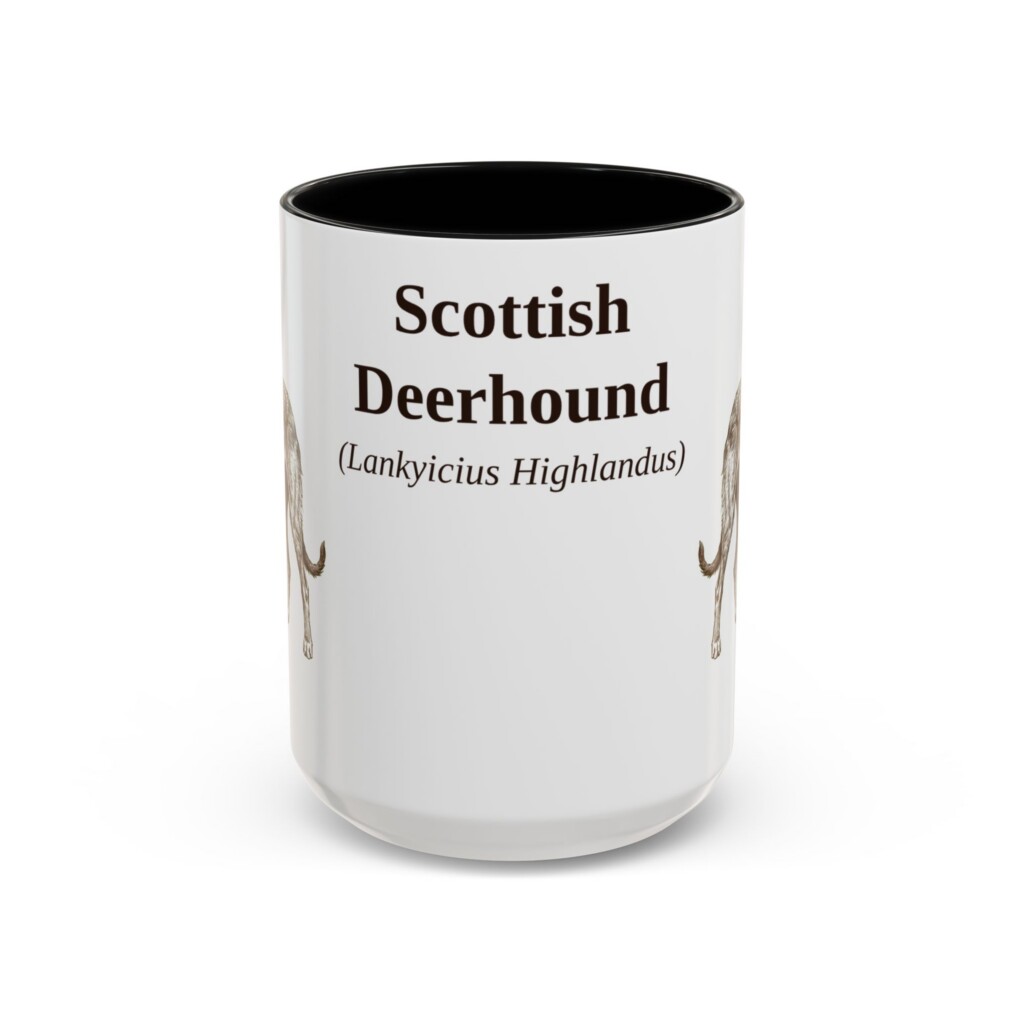15oz Scottish Deerhound Latin Mug, Vintage Dog Coffee Mug, Dog Lover Gift
