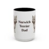 15oz Norwich Terrier Dog Dad Mug, Vintage Sketch Coffee Mug, Dog Dad Gift
