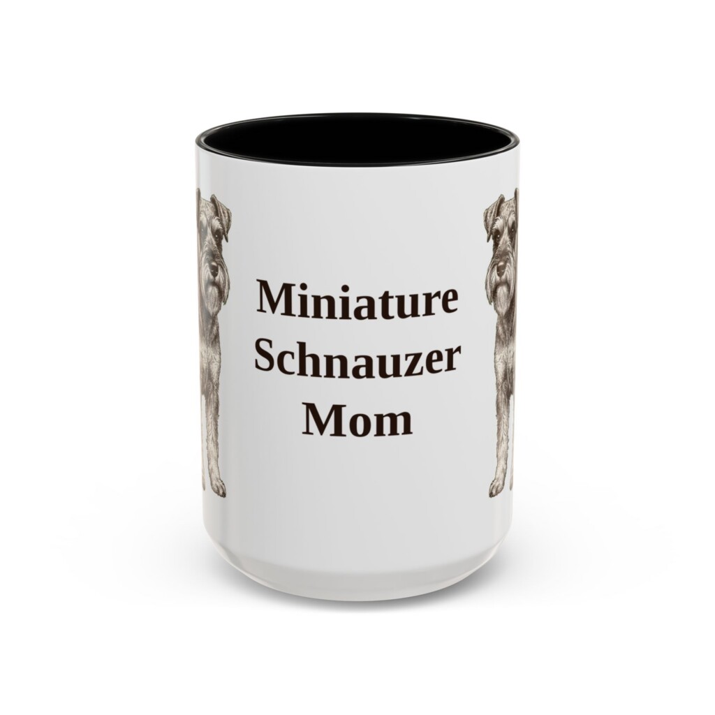 6967083650028800845_2048.jpeg 15oz Miniature Schnauzer Dog Mom Mug, Vintage Sketch Coffee Mug, Dog Mom Gift