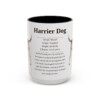 15oz Harrier Dog Mug, Illustrated Dog Breed Facts Coffee Mug, Vintage Dog Keepsake Gift