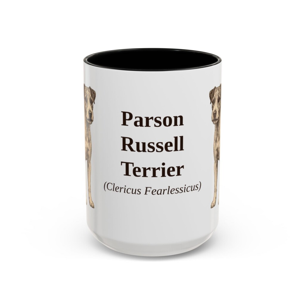 15oz Parson Russell Terrier Latin Mug, Vintage Dog Coffee Mug, Dog Lover Gift