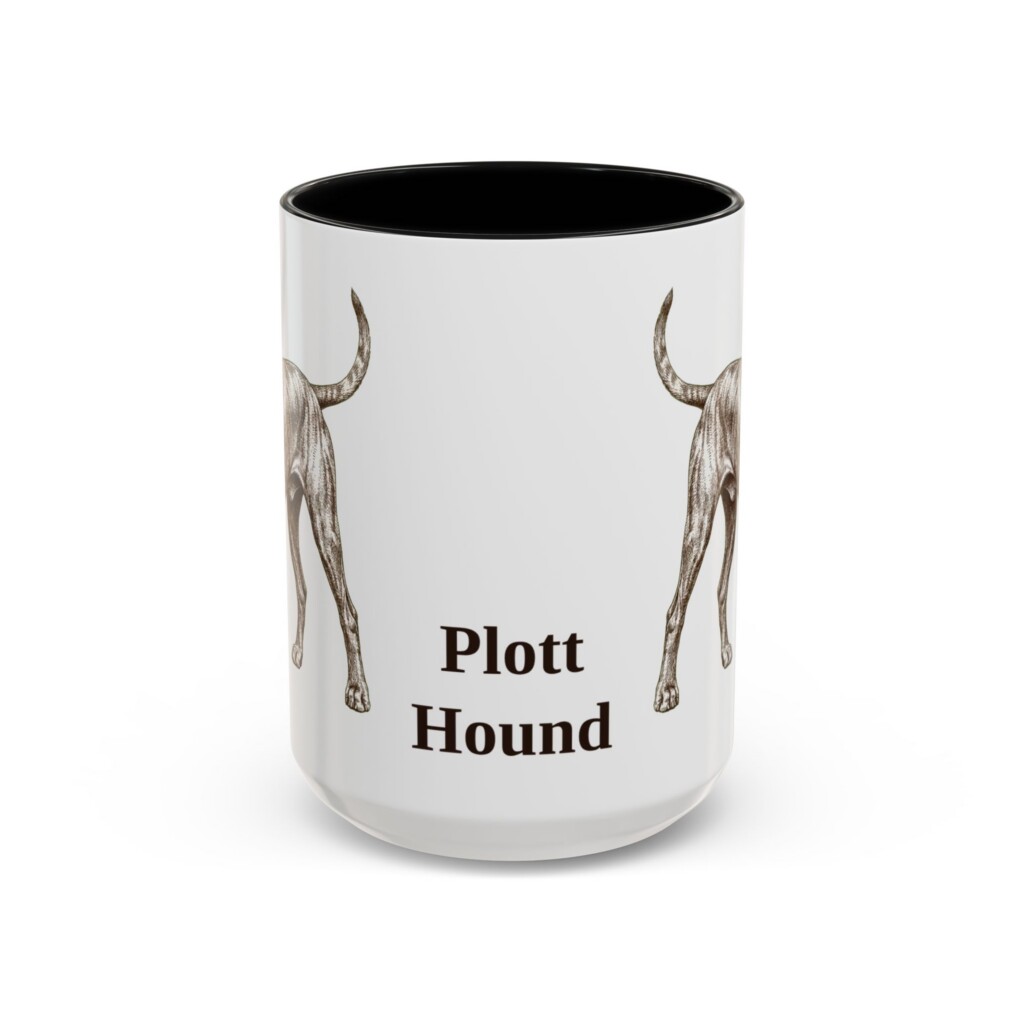 15oz Plott Hound Mug, Vintage Dog Portrait Coffee Mug, Dog Lover Gift