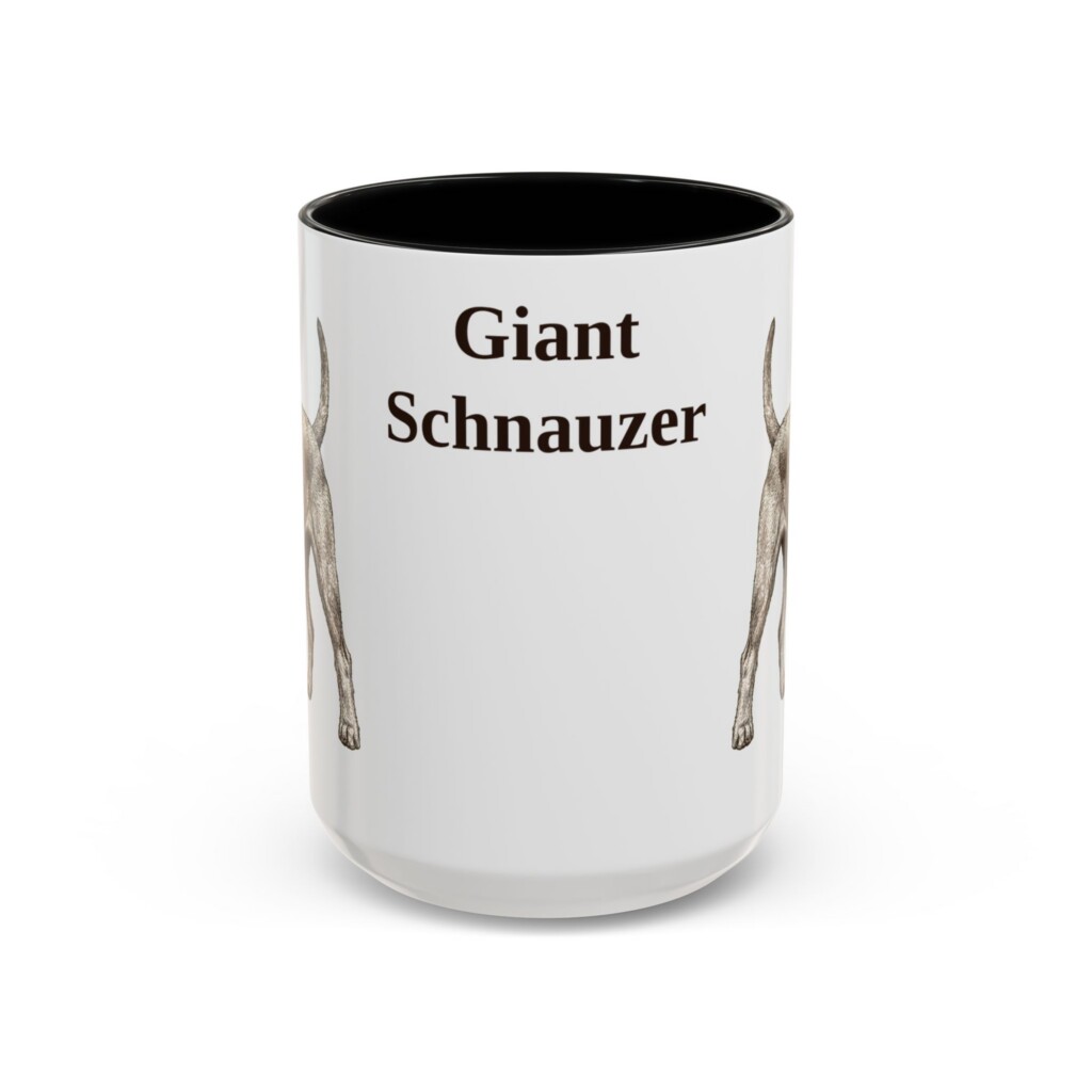 15oz Giant Schnauzer Mug, Vintage Dog Portrait Coffee Mug, Dog Lover Gift