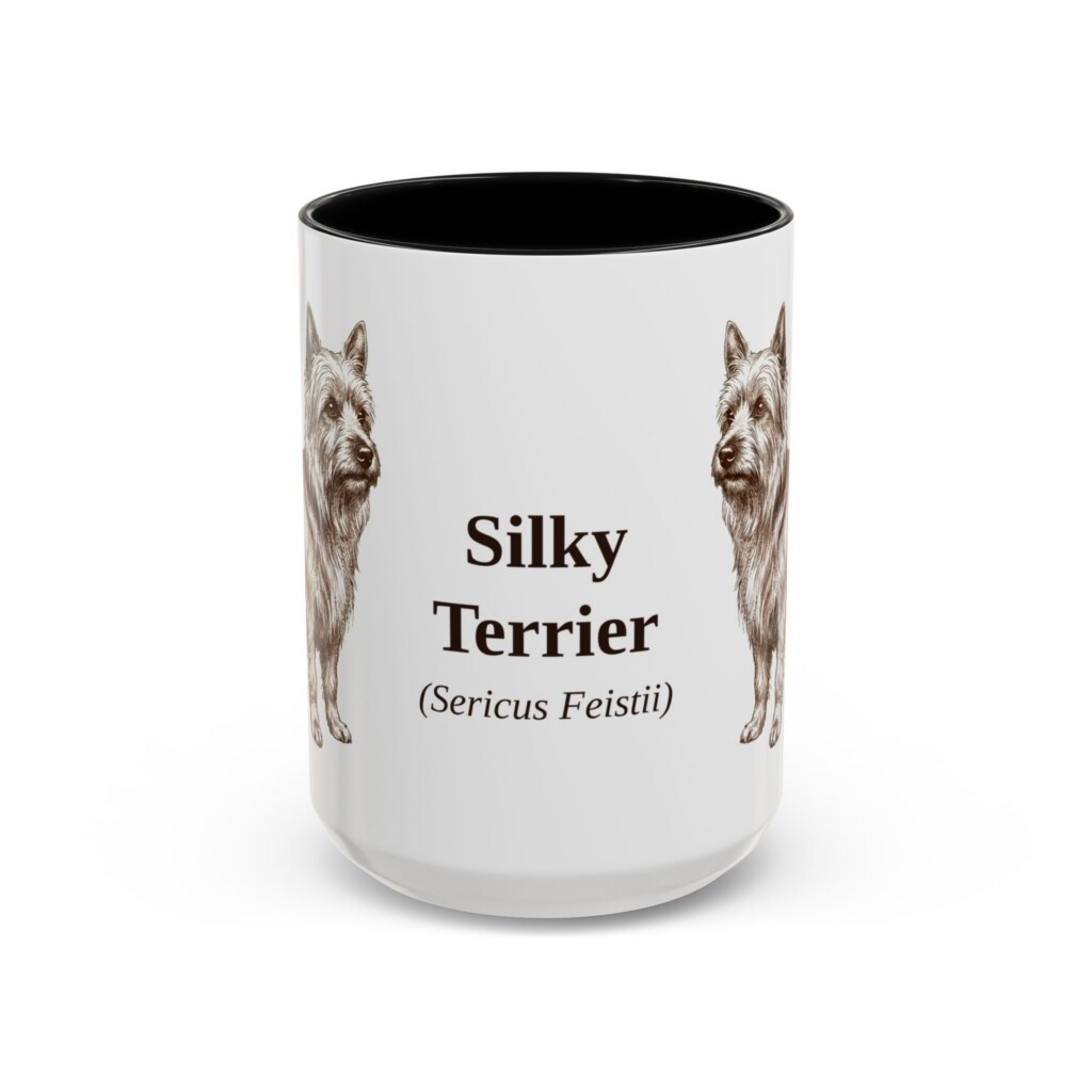 15oz Silky Terrier Latin Mug, Vintage Dog Coffee Mug, Dog Lover Gift