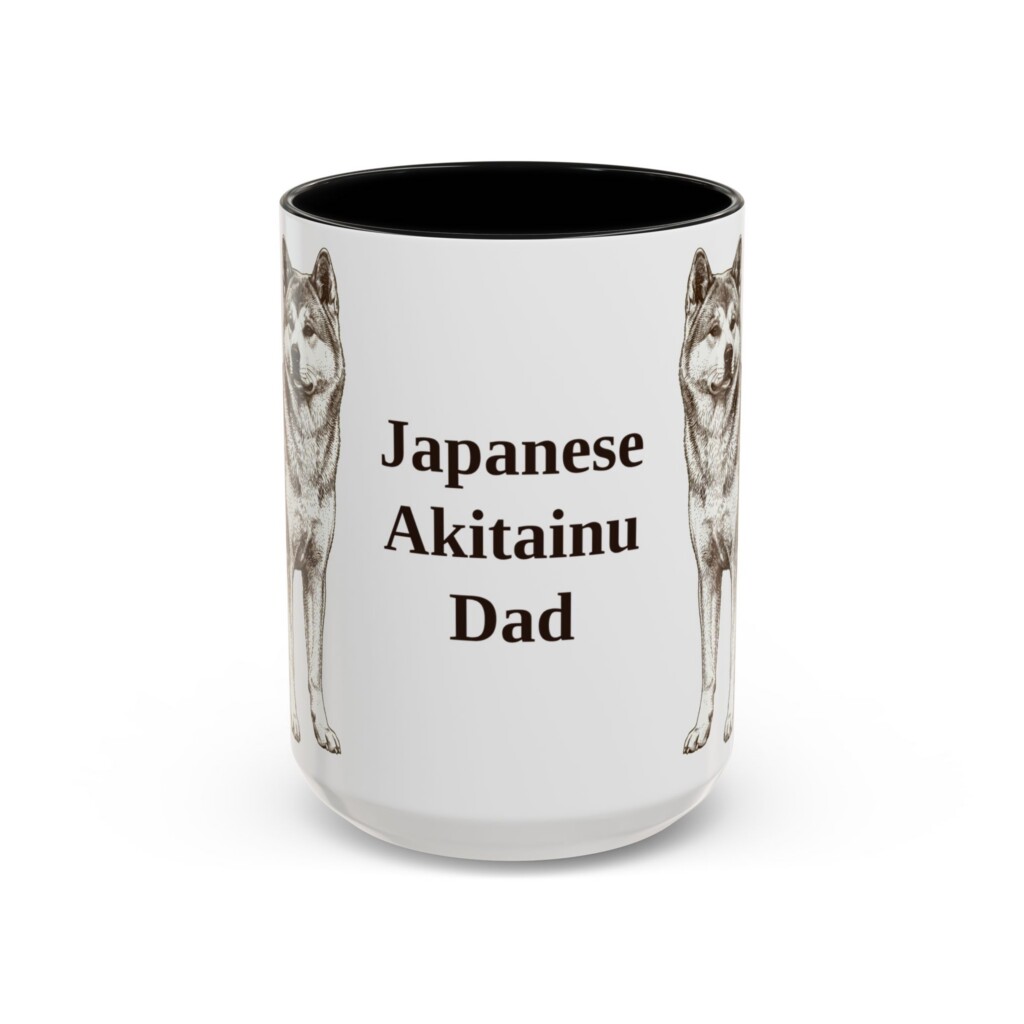 7306496853663715021_2048.jpeg 15oz Japanese Akitainu Dog Dad Mug, Vintage Sketch Coffee Mug, Dog Dad Gift