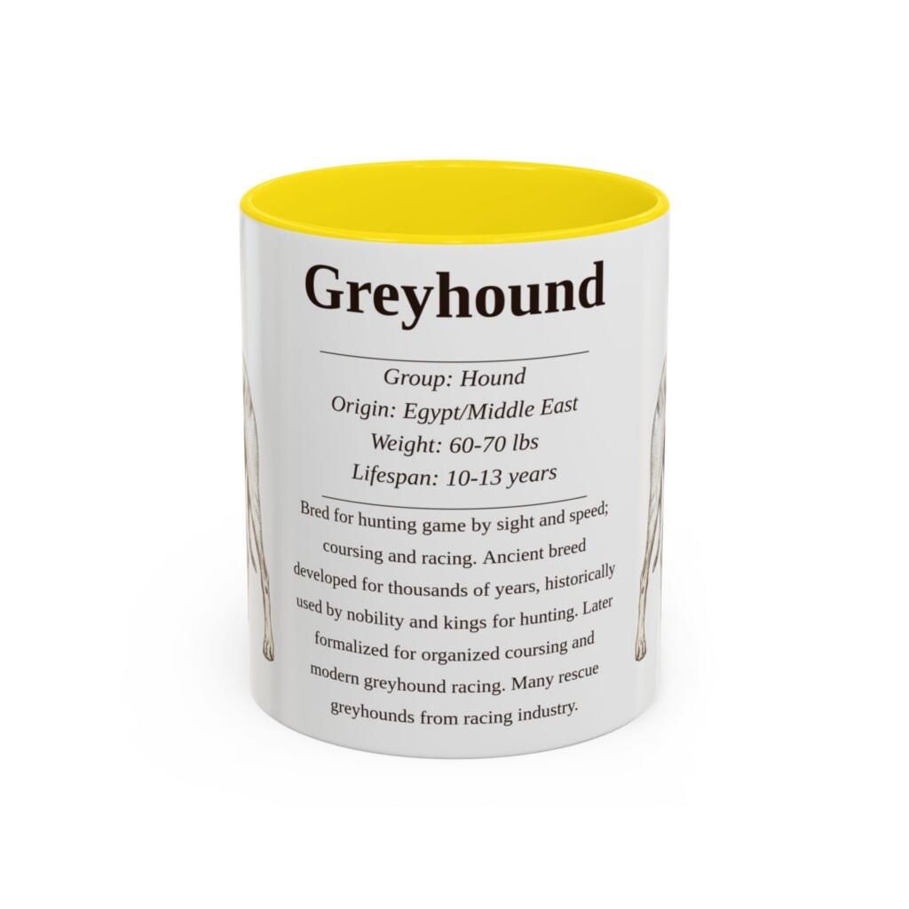 11oz Greyhound Mug, Red, front view