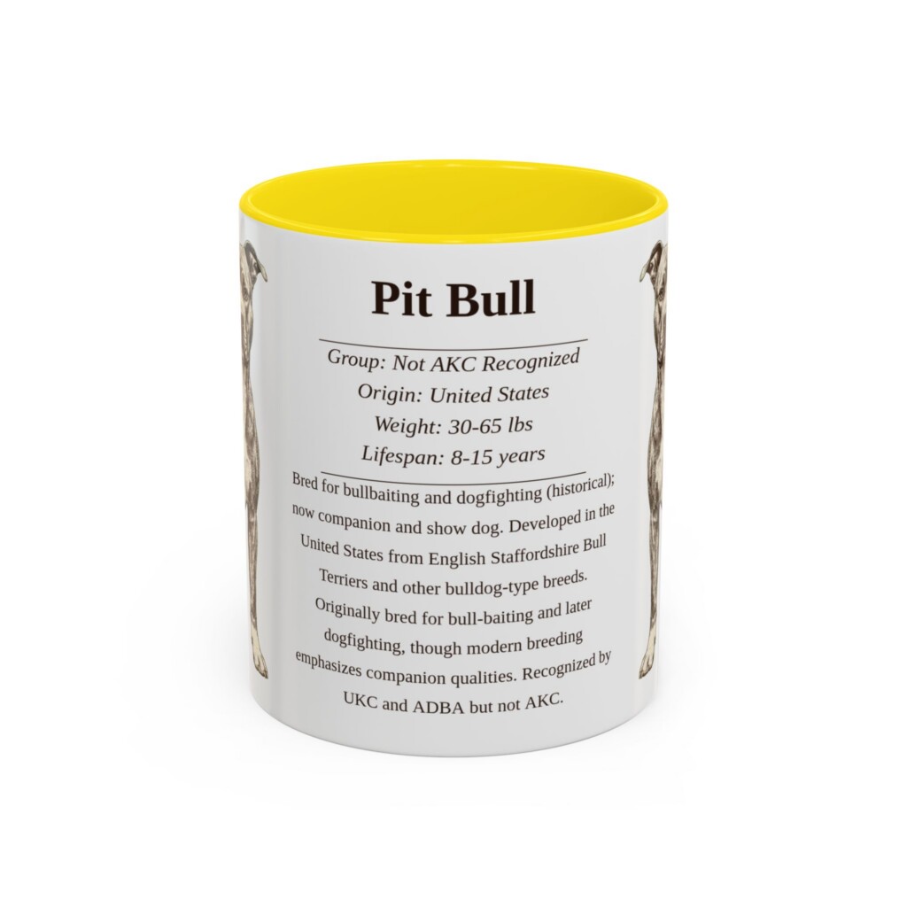 11oz Pit Bull Mug, Red, front view
