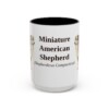 15oz Miniature American Shepherd Latin Mug, Vintage Dog Coffee Mug, Dog Lover Gift