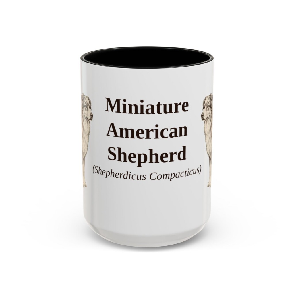 15oz Miniature American Shepherd Latin Mug, Vintage Dog Coffee Mug, Dog Lover Gift
