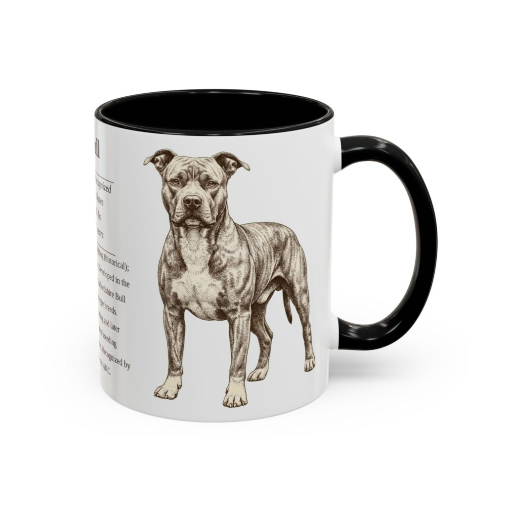 11oz Pit Bull Mug, Black, right side view