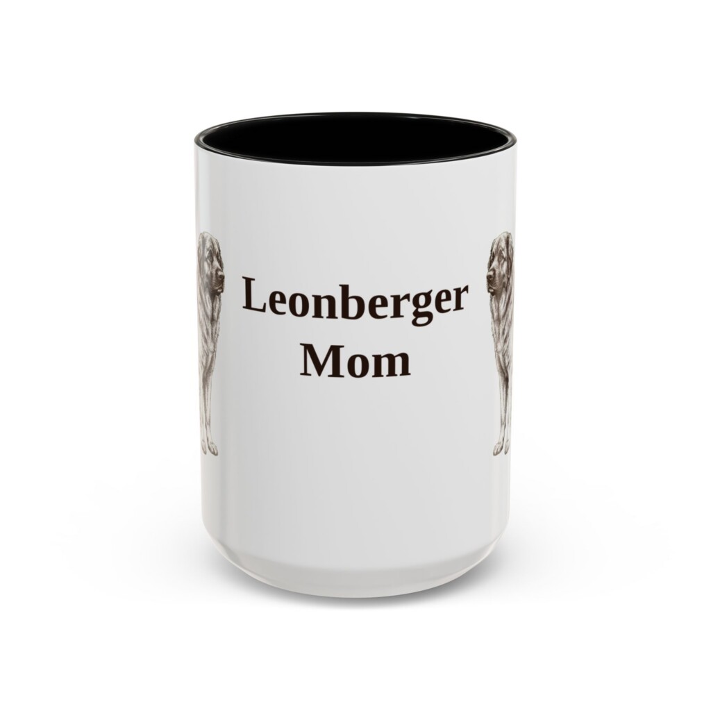 15oz Leonberger Dog Mom Mug, Vintage Sketch Coffee Mug, Dog Mom Gift