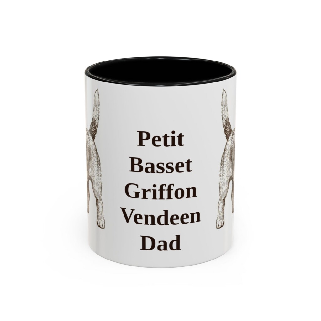 11oz Petit Basset Griffon Vendeen Dog Dad Mug, Vintage Sketch Coffee Mug, Dog Dad Gift