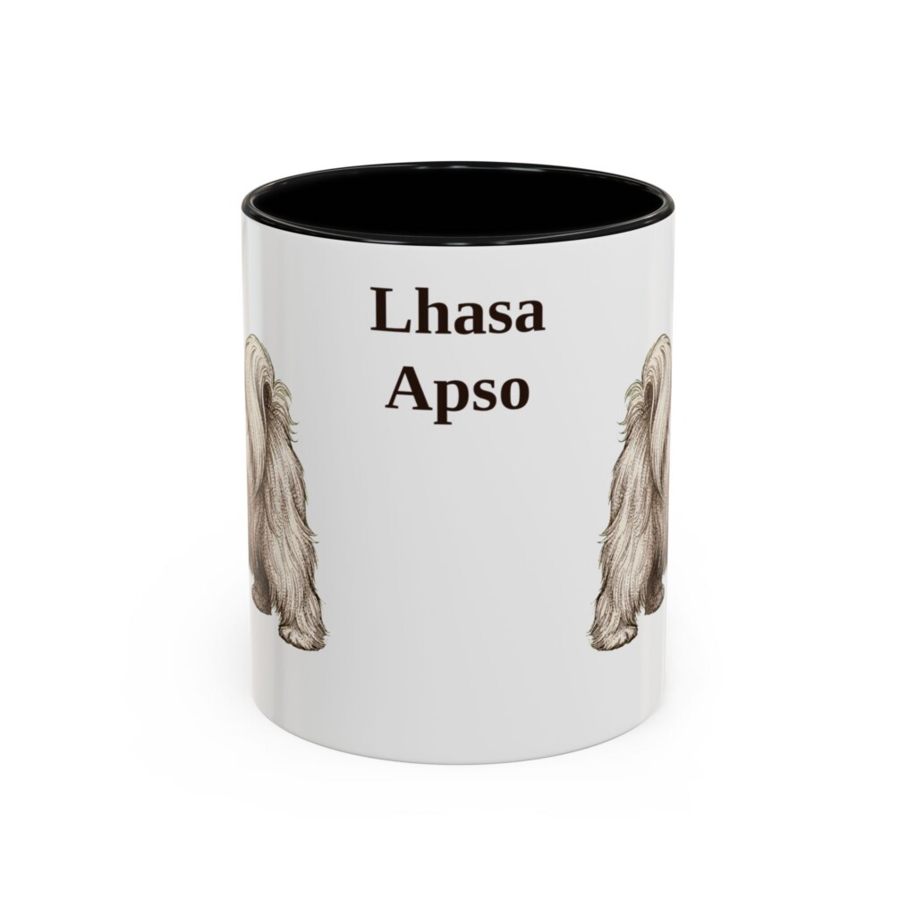 11oz Lhasa Apso Mug, Vintage Dog Portrait Coffee Mug, Dog Lover Gift