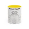 11oz Basset Hound Mug, Red, front view
