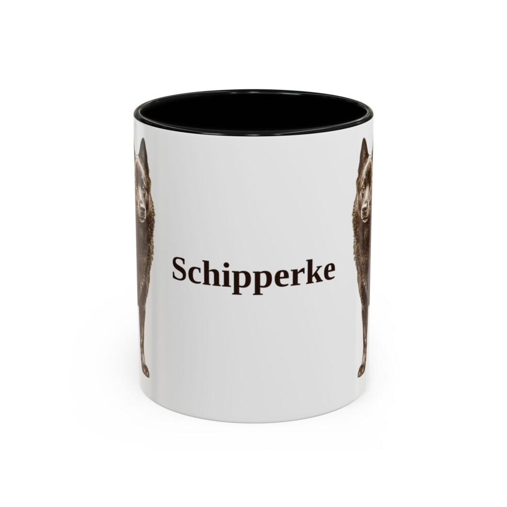 11oz Schipperke Mug, Vintage Dog Portrait Coffee Mug, Dog Lover Gift