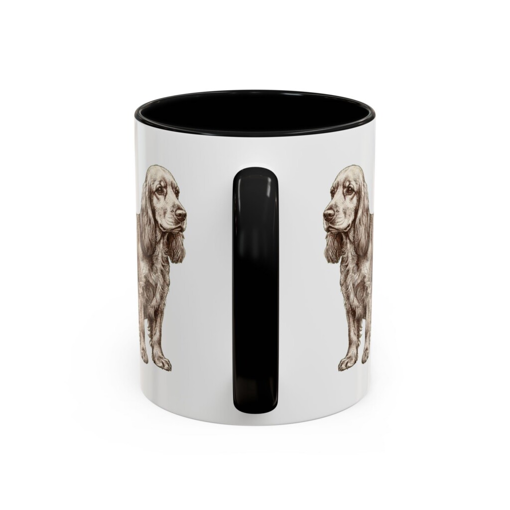 11oz American Cocker Spaniel Mug, Black, back view
