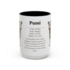 15oz Pumi Mug, Illustrated Dog Breed Facts Coffee Mug, Vintage Dog Keepsake Gift