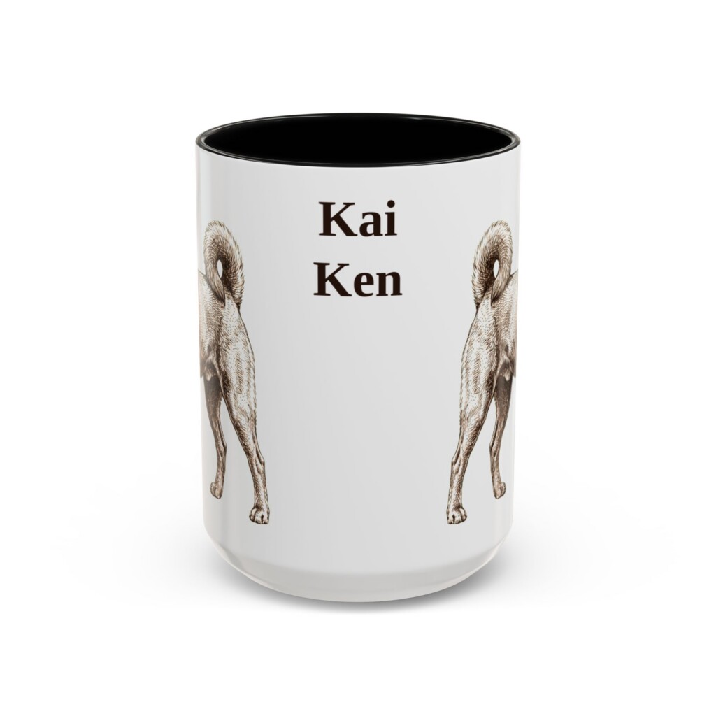 15oz Kai Ken Mug, Vintage Dog Portrait Coffee Mug, Dog Lover Gift