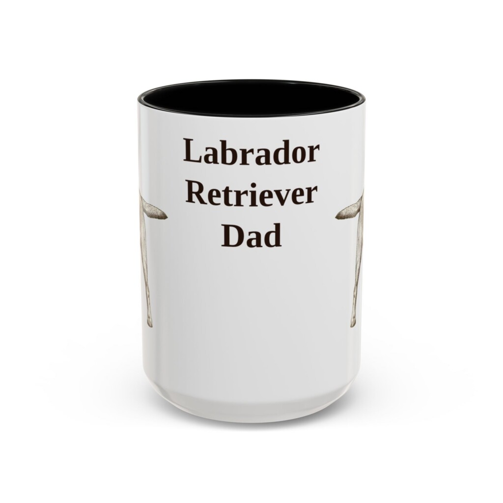 15oz Labrador Retriever Dog Dad Mug, Vintage Sketch Coffee Mug, Dog Dad Gift