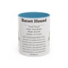 11oz Basset Hound Mug, Orange, front view