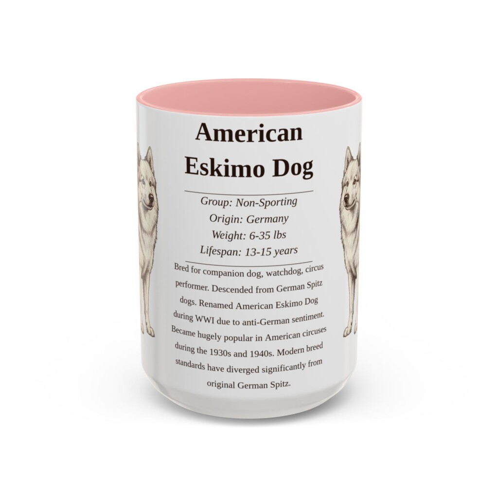7851935560900608698_2048.jpeg 15oz American Eskimo Dog Mug, Yellow, front view