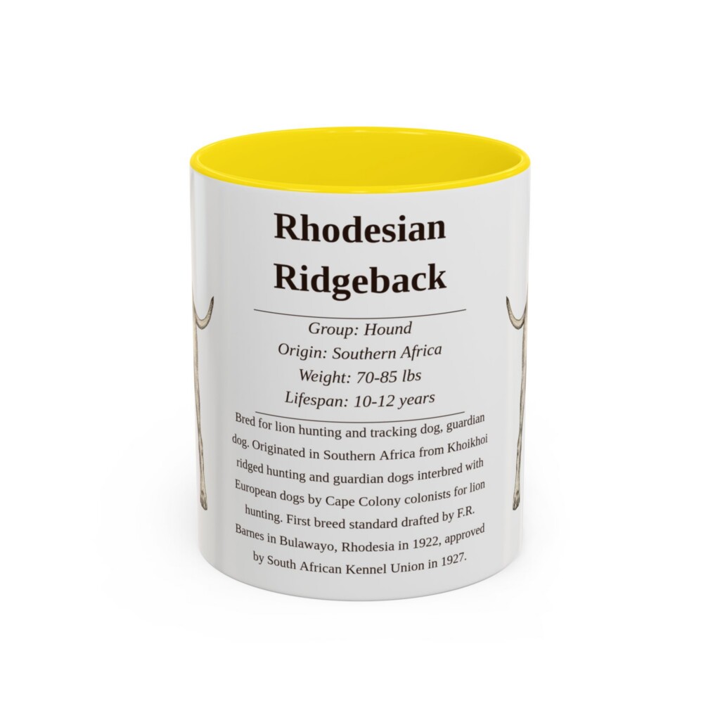 11oz Rhodesian Ridgeback Mug, Red, front view