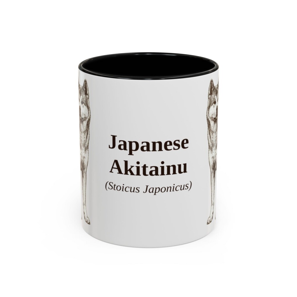 11oz Japanese Akitainu Latin Mug, Vintage Dog Coffee Mug, Dog Lover Gift