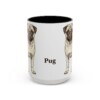 15oz Pug Mug, Vintage Dog Portrait Coffee Mug, Dog Lover Gift