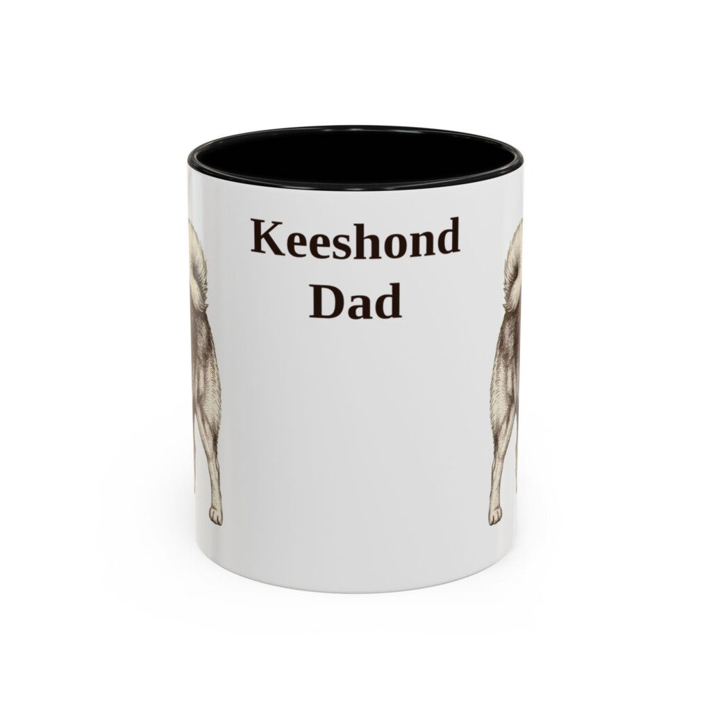 7923543490338800247_2048.jpeg 11oz Keeshond Dog Dad Mug, Vintage Sketch Coffee Mug, Dog Dad Gift